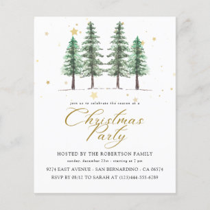 Christmas Pines &  Budget Holiday Party Invitation