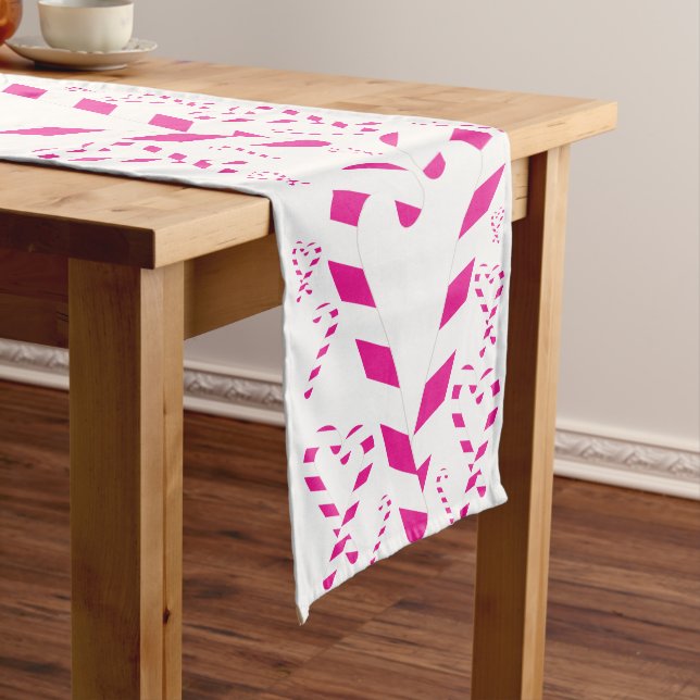 Christmas Pink Candy Cane Table Runner (In Situ)