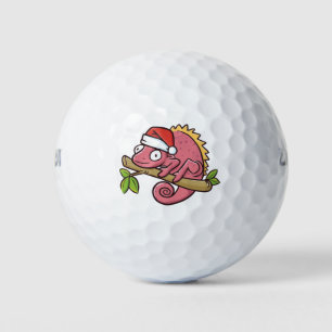 Christmas pink chameleon golf balls