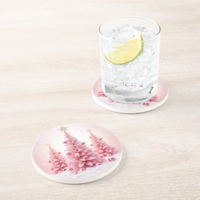 Christmas Pink Coasters (Side)