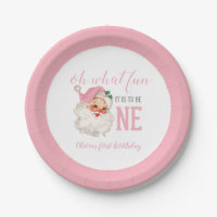 Christmas Pink Santa First Birthday