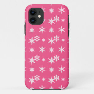 Christmas pink snowflakes pattern iPhone 11 case
