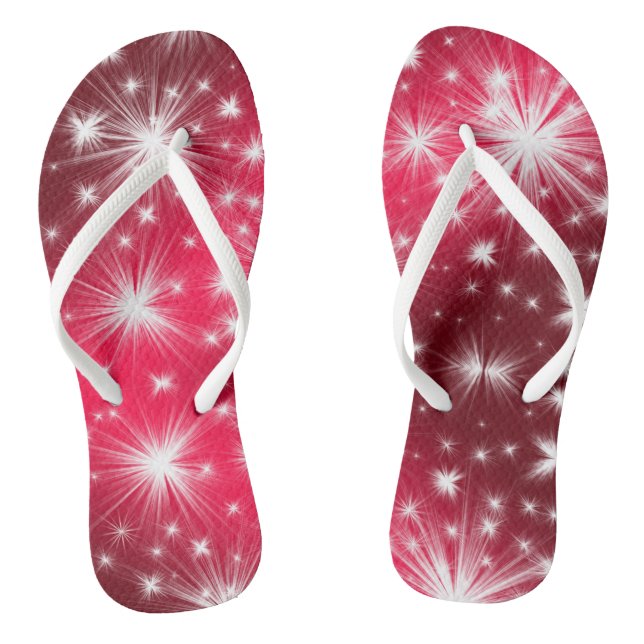 Christmas Pink White Holidays Thongs (Footbed)