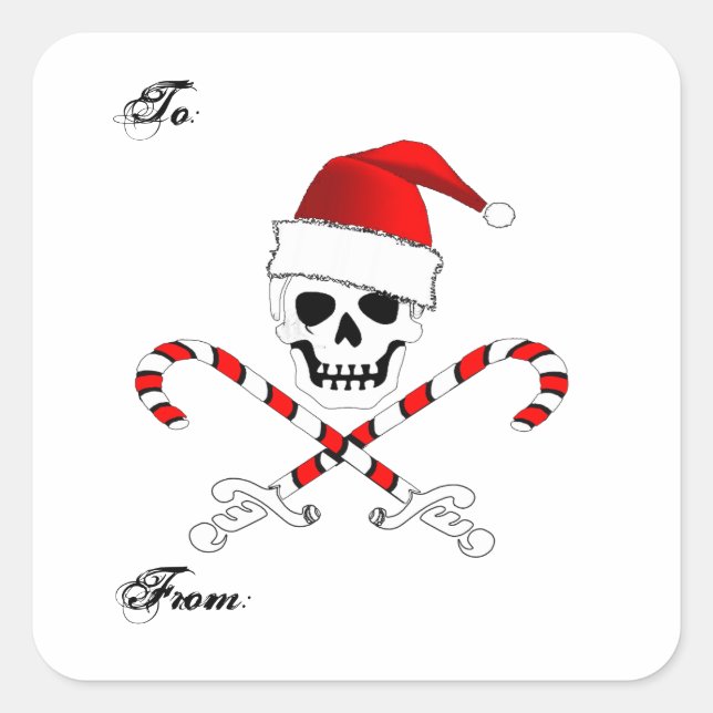 Christmas Pirate Gift Sticker (Front)