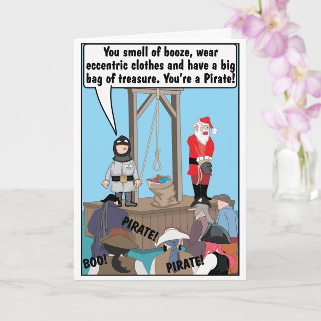 CHRISTMAS PIRATE JOKE CARD (Orchid)
