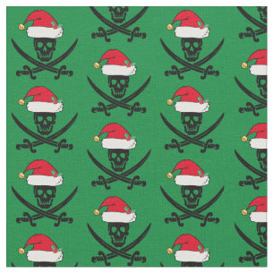 Christmas Pirate Skull Fabric