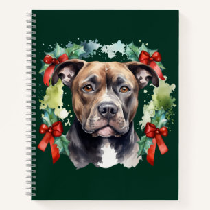 Christmas Pitbull Notebook