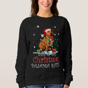 Christmas Pitbull Pajama Lights Funny Pitbull Chri Sweatshirt