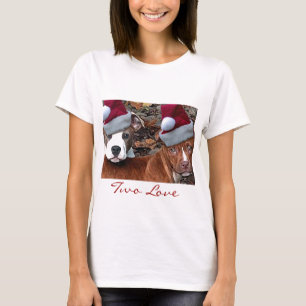 Christmas Pitbulls Two Love Woman's T-shirt