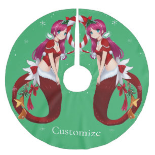 Christmas Pixie Mermaid Thunder_Cove Brushed Polyester Tree Skirt