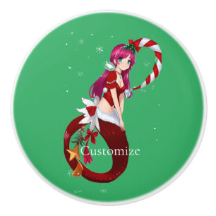 Christmas Pixie Mermaid Thunder_Cove Ceramic Knob