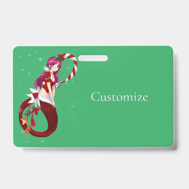 Christmas Pixie Mermaid Thunder_Cove ID Badge (Front)