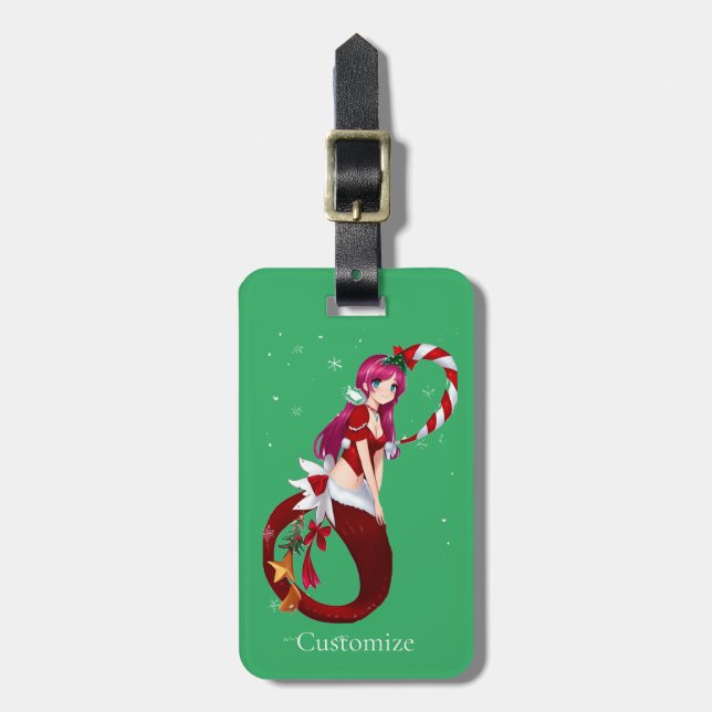 Christmas Pixie Mermaid Thunder_Cove Luggage Tag (Front Vertical)