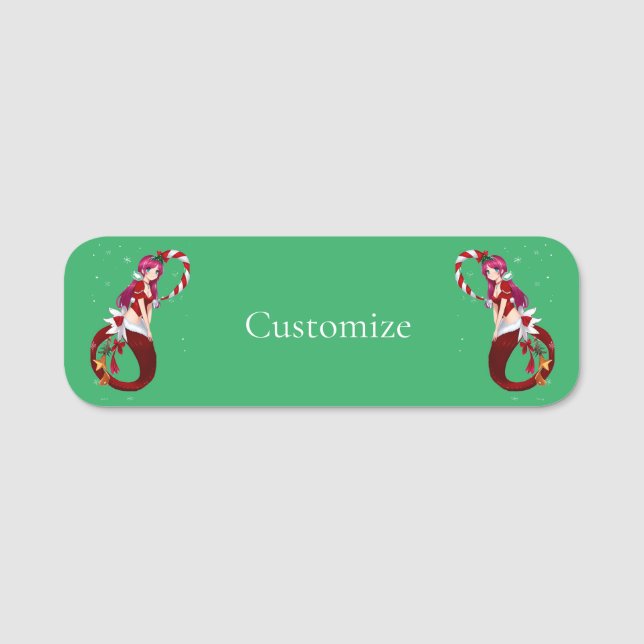 Christmas Pixie Mermaid Thunder_Cove Name Tag (Front)