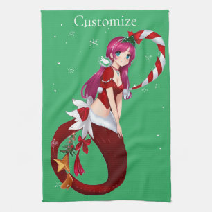 Christmas Pixie Mermaid Thunder_Cove Tea Towel