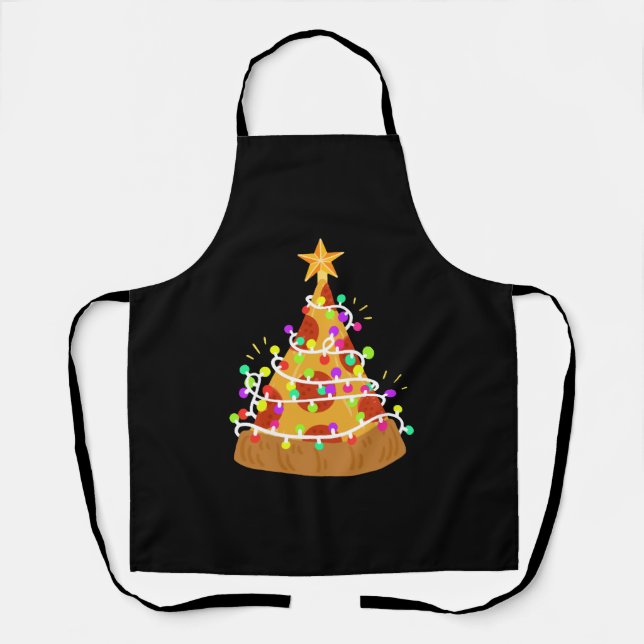 Christmas Pizza Christmas Lights Apron (Front)