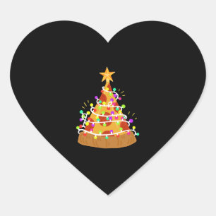 Christmas Pizza Christmas Lights Heart Sticker