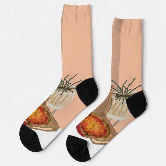 Christmas Pizza Crew Socks (Left)