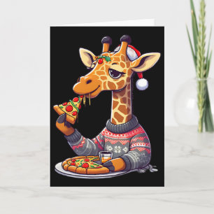 Christmas Pizza Giraffe Card