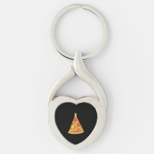 Christmas Pizza Key Ring