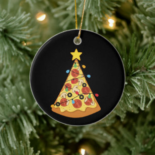 Christmas Pizza Lover Holiday Dinner Xmas Night Ceramic Ornament