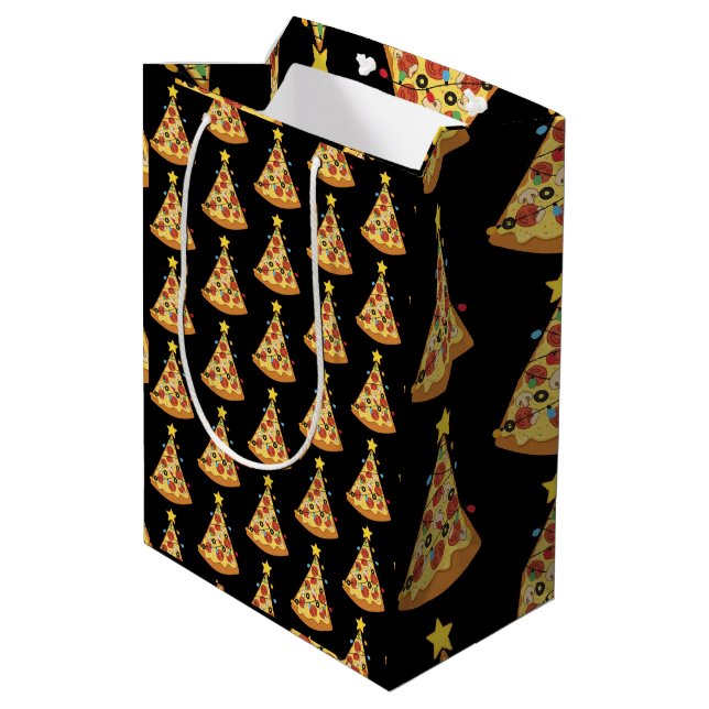 Christmas Pizza Lover Holiday Dinner Xmas Night  Medium Gift Bag (Back Angled)