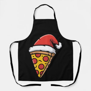 Christmas Pizza Slice Santa Hat Pepperoni Holiday Apron