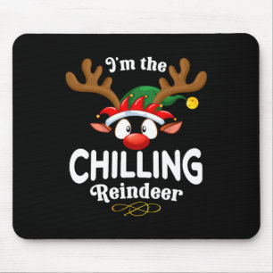 Christmas Pjs Chilling Xmas Reindeer Matching  Mouse Pad
