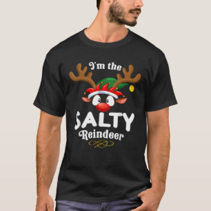 Christmas PJS Salty XMas Reindeer Matching T-Shirt