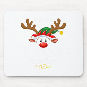 Christmas Pjs Tipsy Xmas Reindeer Matching  Mouse Pad