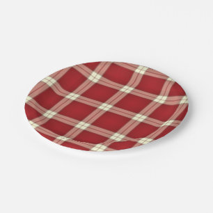 Christmas Plaid 02-PAPER PLATES
