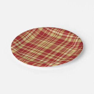Christmas Plaid 05-PAPER PLATES