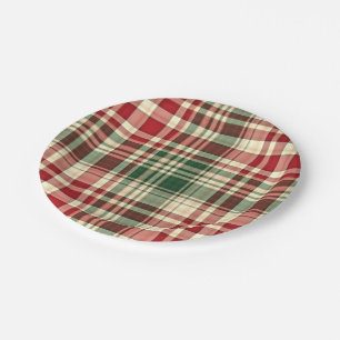 Christmas Plaid 06-PAPER PLATES