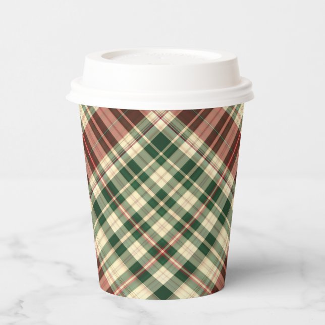 Christmas Plaid 14-PAPER CUPS (Left)