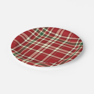 Christmas Plaid 17-PAPER PLATES