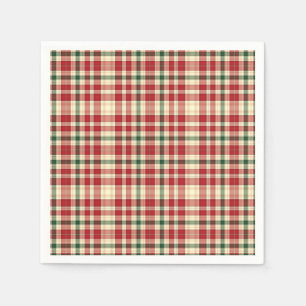 Christmas Plaid 18-PAPER PARTY NAPKINS