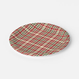 Christmas Plaid 18-PAPER PLATES