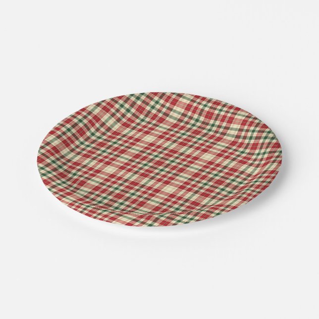Christmas Plaid 18-PAPER PLATES (Angled)