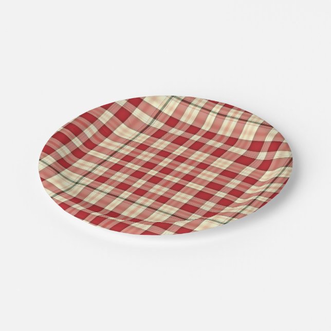 Christmas Plaid 20-PAPER PLATES (Angled)