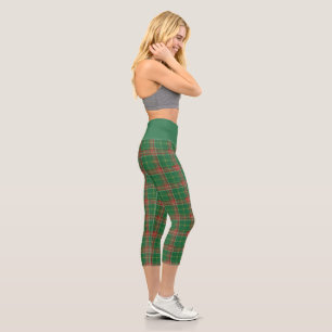 Christmas Plaid 7 Capri Leggings