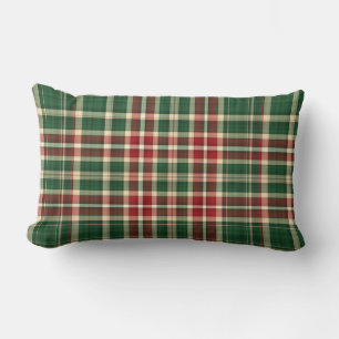 Christmas Plaid-8-Lumbar Throw Pillow
