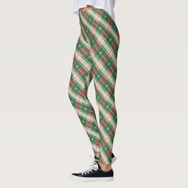 Christmas Plaid 9 Leggings (Left)