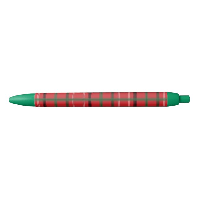 Christmas plaid black ink pen (Front)