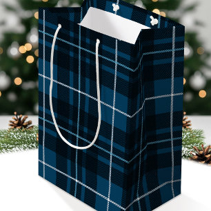 Christmas Plaid Blue Classic Medium Gift Bag