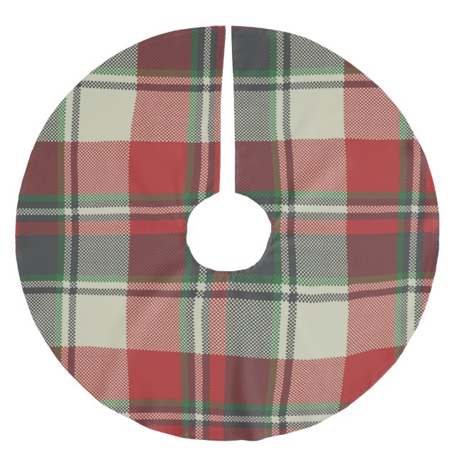 Christmas Plaid Brushed Polyester Tree Skirt (Front)