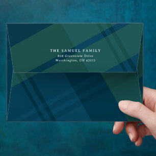 Christmas plaid classic elegant tartan holiday envelope