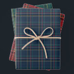 Christmas plaid colorful coordinating holiday wrapping paper sheet<br><div class="desc">A classic holiday plaid makes a perfect coordinating Christmas gift wrap trio. The classic navy blue, red and green plaids complement each other and also coordinate with the Lea Delaveris Design Merry & Bright Plaid holiday collection of cards, gifts and decor. These festive plaids will look fantastic on all your...</div>