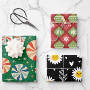 Christmas plaid coordinating wrapping paper sheet