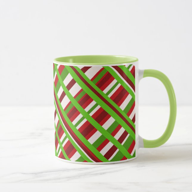 Christmas Plaid Diagonal Mug (Right)