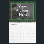 Christmas Plaid Family Pictures Calendar<br><div class="desc">This Calendar has a Christmas Plaid on the front and back with the little Scotty dog and a customisable text are for your family name. Add your own Family Pictures to each month and send out a truly special gift to all your family this year. Also anyone could customise this...</div>